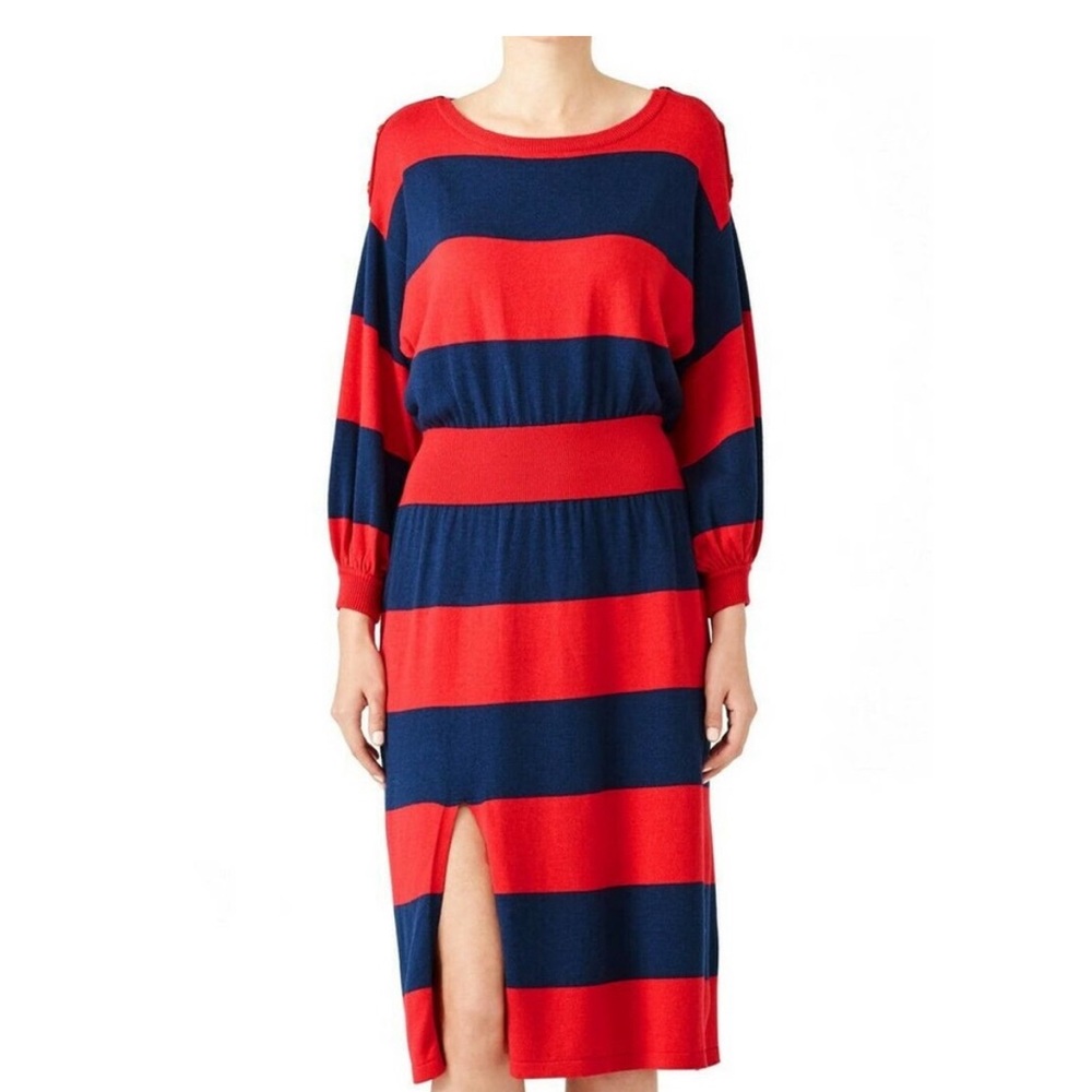 Free People On My Mind Midi Dress M Stripe Button